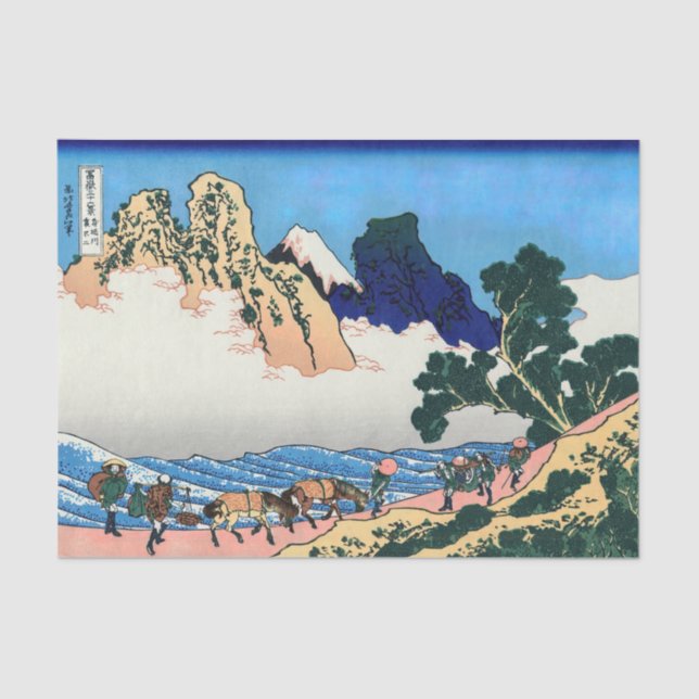Papel De Seda Katsushika Hokusai - Atrás de Fuji, río Minobu (Anverso)