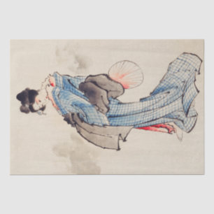 Papel De Seda Katsushika Hokusai   Mujer, retrato de longitud co
