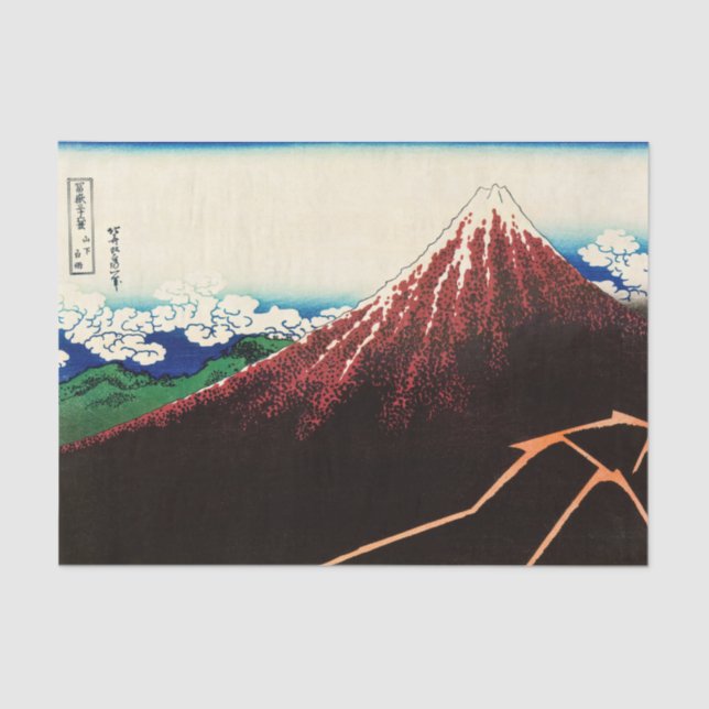 Papel De Seda Katsushika Hokusai - Rayos debajo de la cumbre (Anverso)
