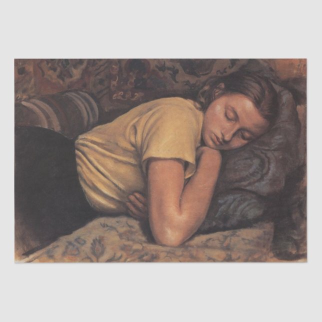 Papel De Seda Katya durmiendo (por Serebriakova) (Anverso)