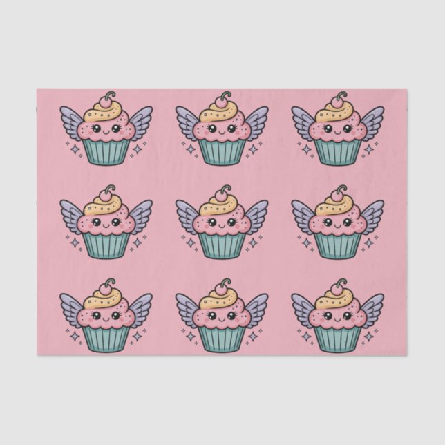 Papel De Seda Kawaii Cupcake (Anverso)