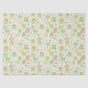 Papel De Seda Kawaii Frog Rainy Day Pattern Wrapping Paper