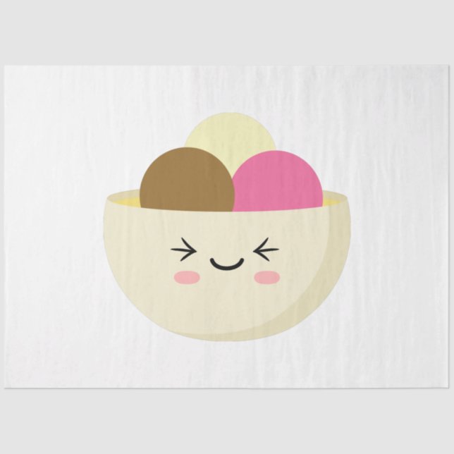 Papel De Seda Kawaii Ice Cream (Anverso)