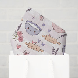 Papel De Seda Kawaii Kitchen Heart Baking Pink White Purple