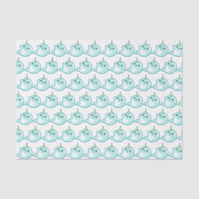 Papel De Seda Kawaii Narwhal (Anverso)