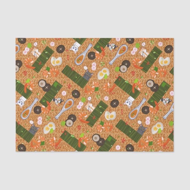 Papel De Seda Kawaii Ramen Cats (Anverso)