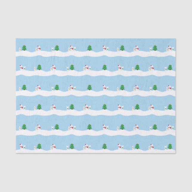 Papel De Seda Kawaii Snow Day with Bunny & Bear Christmas (Anverso)