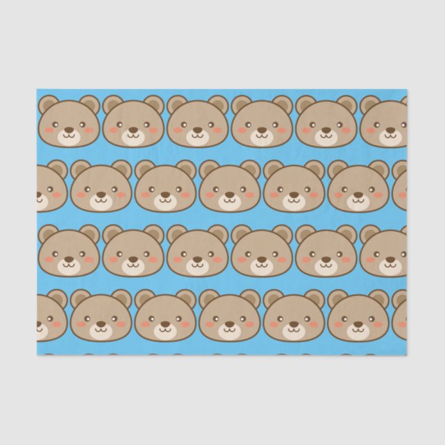 Papel De Seda Kawaii Teddy Bear (Anverso)