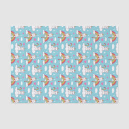 Papel De Seda Kawaii Unicornio Gato Patrón Arcoíris Día de San V