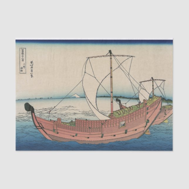 Papel De Seda Kazusa no Kairo por Hokusai (Anverso)