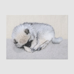 Papel De Seda Keeshond Sleeping Pinting Pintura Original De Perr