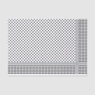 Papel De Seda Keffiyeh blanco y negro palestino