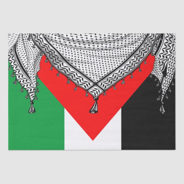 Papel De Seda Keffiyeh palestino Scarf tejido tradicional (Anverso)