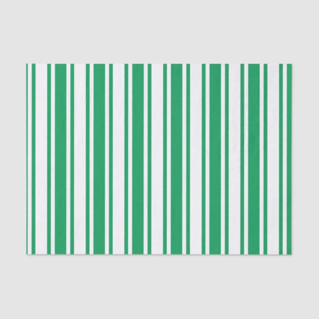 Papel De Seda Kelly rayas de caramelo verde y blanco (Anverso)