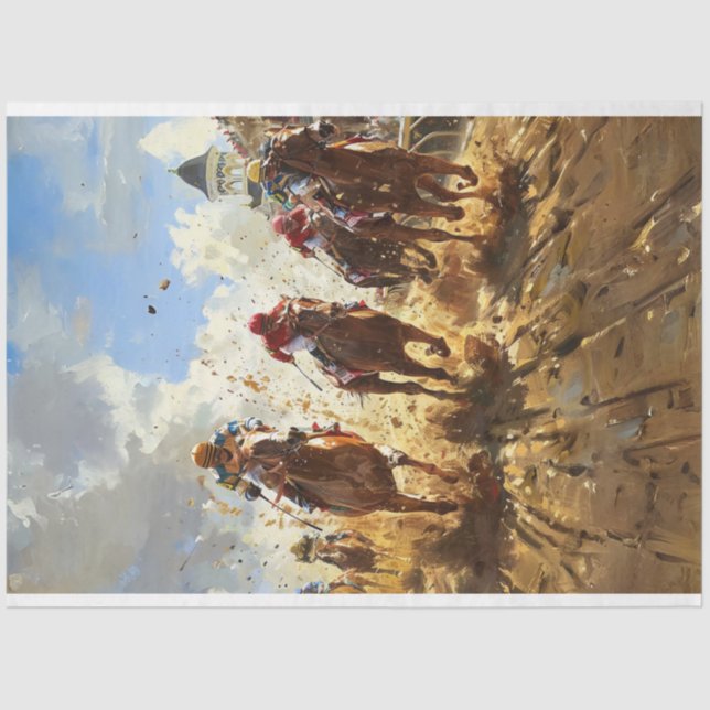 Papel De Seda Kentucky Derby Horse Carreras Decoupage (Anverso)