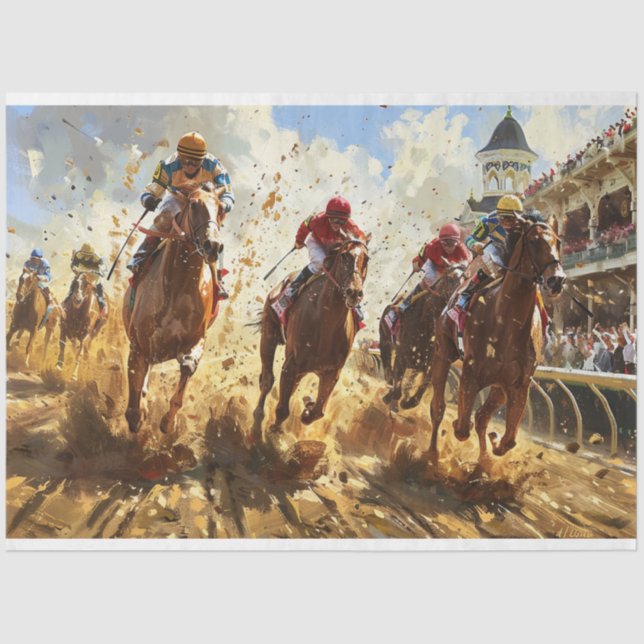 Papel De Seda Kentucky Derby Race Decoupage (Anverso)
