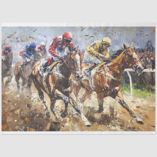 Papel De Seda Kentucky Derby Race Decoupage (Anverso)