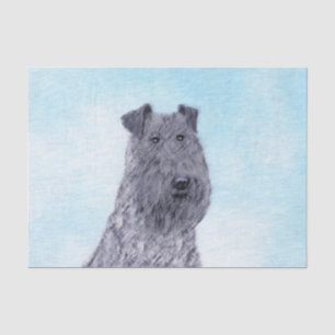 Papel De Seda Kerry Blue Terrier Pintura Cute Original Perro Art