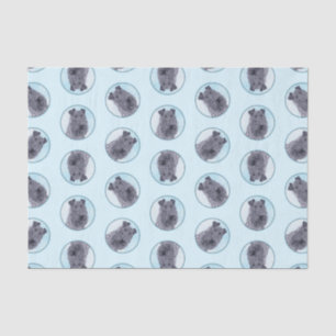 Papel De Seda Kerry Blue Terrier Pintura Cute Original Perro Art
