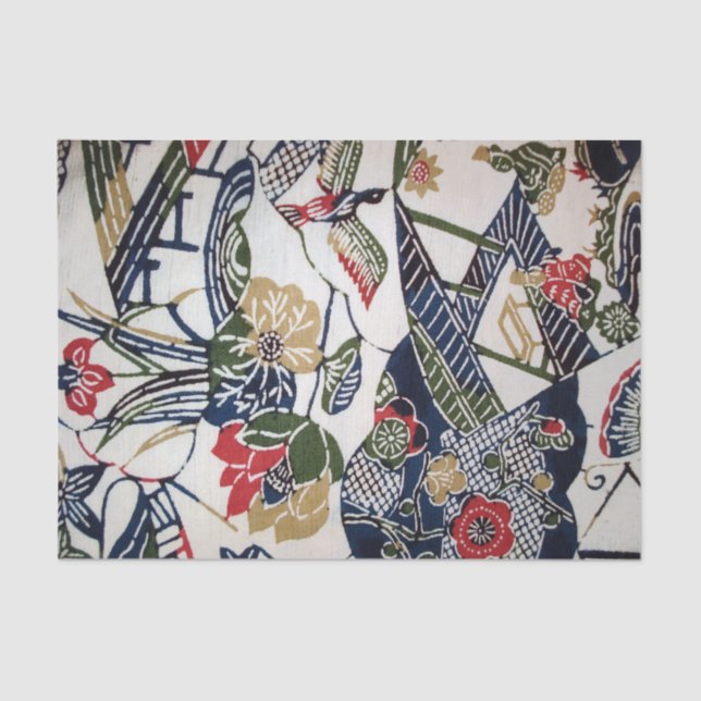 Papel De Seda Kimono japonés Vintage Textil (Bingata) (Anverso)