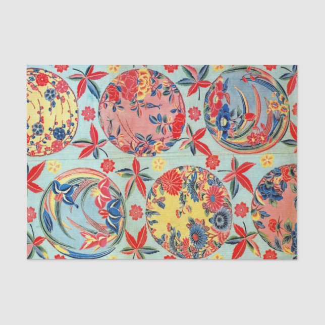 Papel De Seda Kimono japonés Vintage Textil (Bingata) (Anverso)