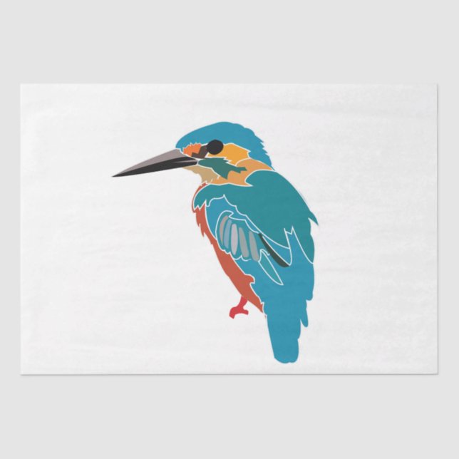 Papel De Seda Kingfisher Bird (Anverso)