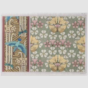 Papel De Seda Kingfisher, libélulas y corridas de flores