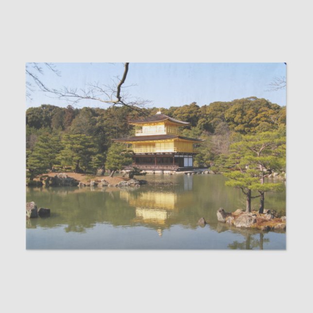 Papel De Seda Kinkaku-ji 金 閣 寺 Templo del Pabellón de Oro (Anverso)