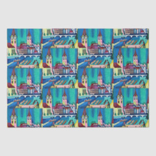 Papel De Seda Kirchner Paisaje urbano de Zúrich Arte expresionis