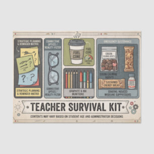 Papel De Seda "Kit de Supervivencia para Maestros" Suministro Di