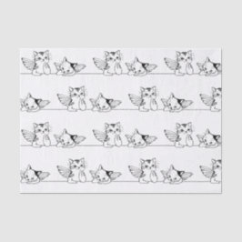 Papel De Seda KITTENS REFLEXIONANTES CON EL Tejido DE ALAS