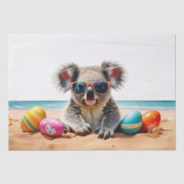 Papel De Seda Koala en la playa con huevos de Pascua