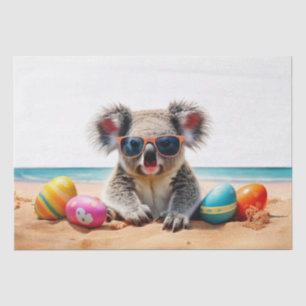 Papel De Seda Koala en la playa con huevos de Pascua