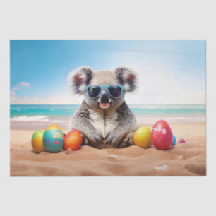 Papel De Seda Koala en la playa con huevos de Pascua