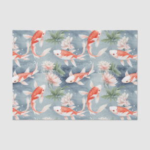 Papel De Seda Koi Fish Floral Pond Decoupage
