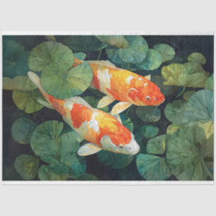 Papel De Seda Koi Fish Pond Lily Pads