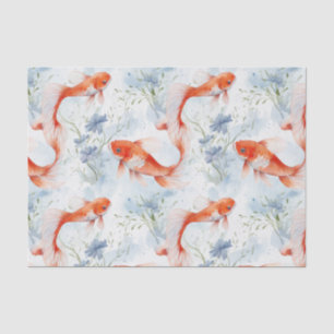 Papel De Seda Koi Fish White Winter Pond Decoupage