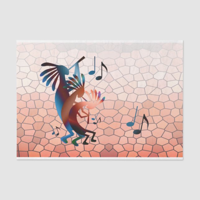 Papel De Seda Kokopelli Blues Music 2 Sunset Decoupage (Anverso)