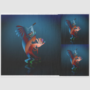 Papel De Seda Kokopelli Blues Set Decoupage