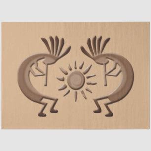 Papel De Seda Kokopelli Golden Sun Bronce Decoupage