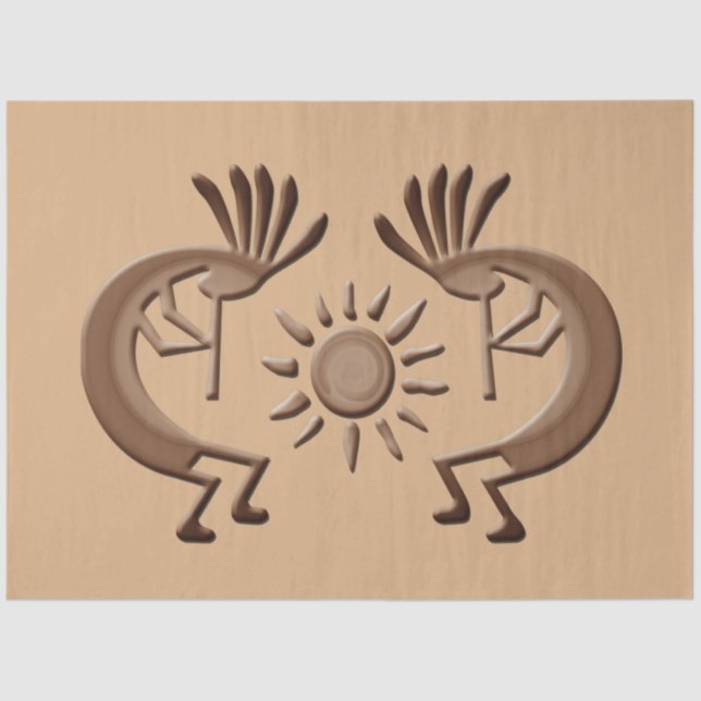 Papel De Seda Kokopelli Golden Sun Bronce Decoupage (Anverso)