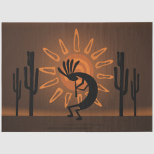 Papel De Seda Kokopelli Sun Southwest Rustic Brown Decoupage