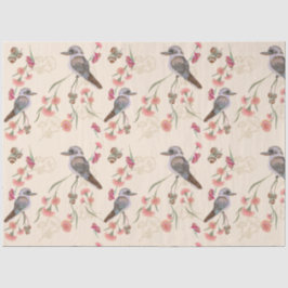 Papel De Seda kookaburra y Eucalyptus en melocotón pálido