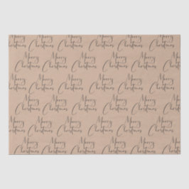 Papel De Seda Kraft Rustic Merry Christmas Script