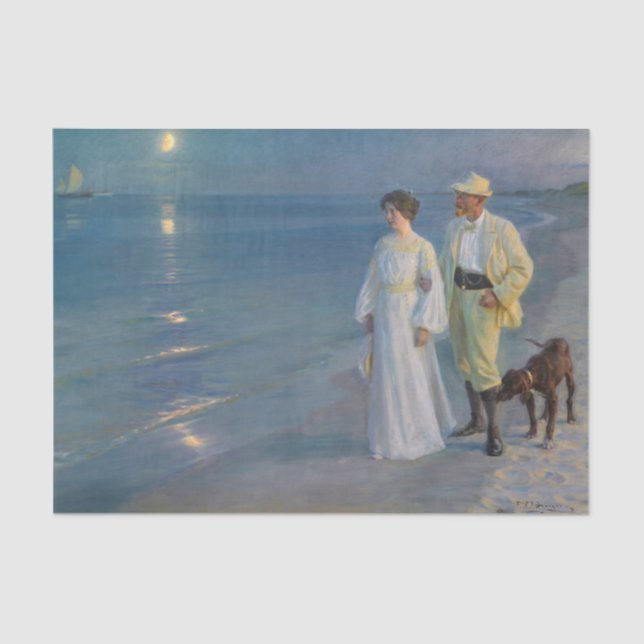 Papel De Seda Kroyer - El artista y su esposa en la playa (Anverso)