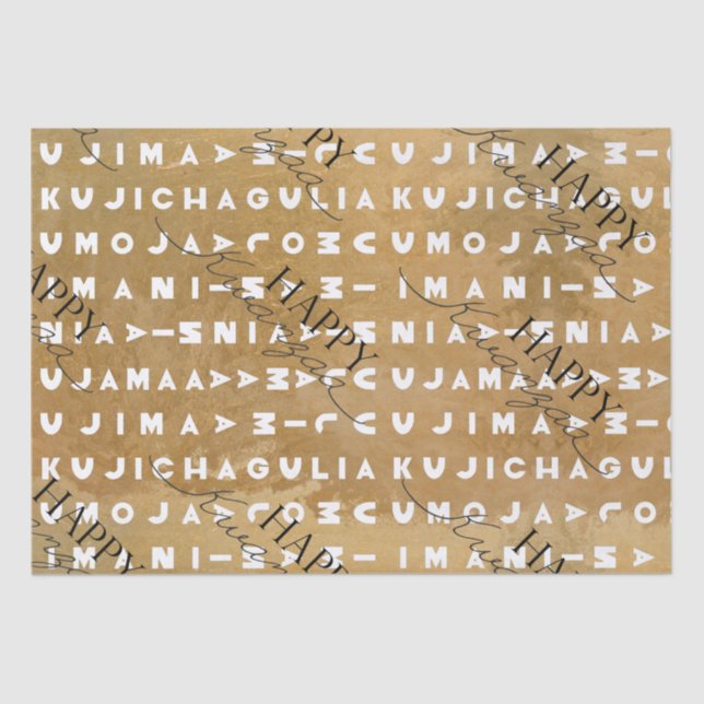 Papel De Seda Kwanzaa feliz moderna (Anverso)