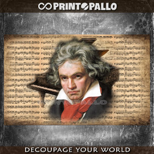 Papel De Seda L. Van Beethoven El Compositor con música y piano