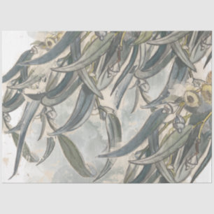 Papel De Seda La acuarela Eucalyptus deja la vegetación