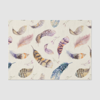 Papel De Seda La acuarela hermosa empluma el modelo