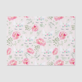 Papel De Seda La acuarela Peonie Unicorn en rosa
